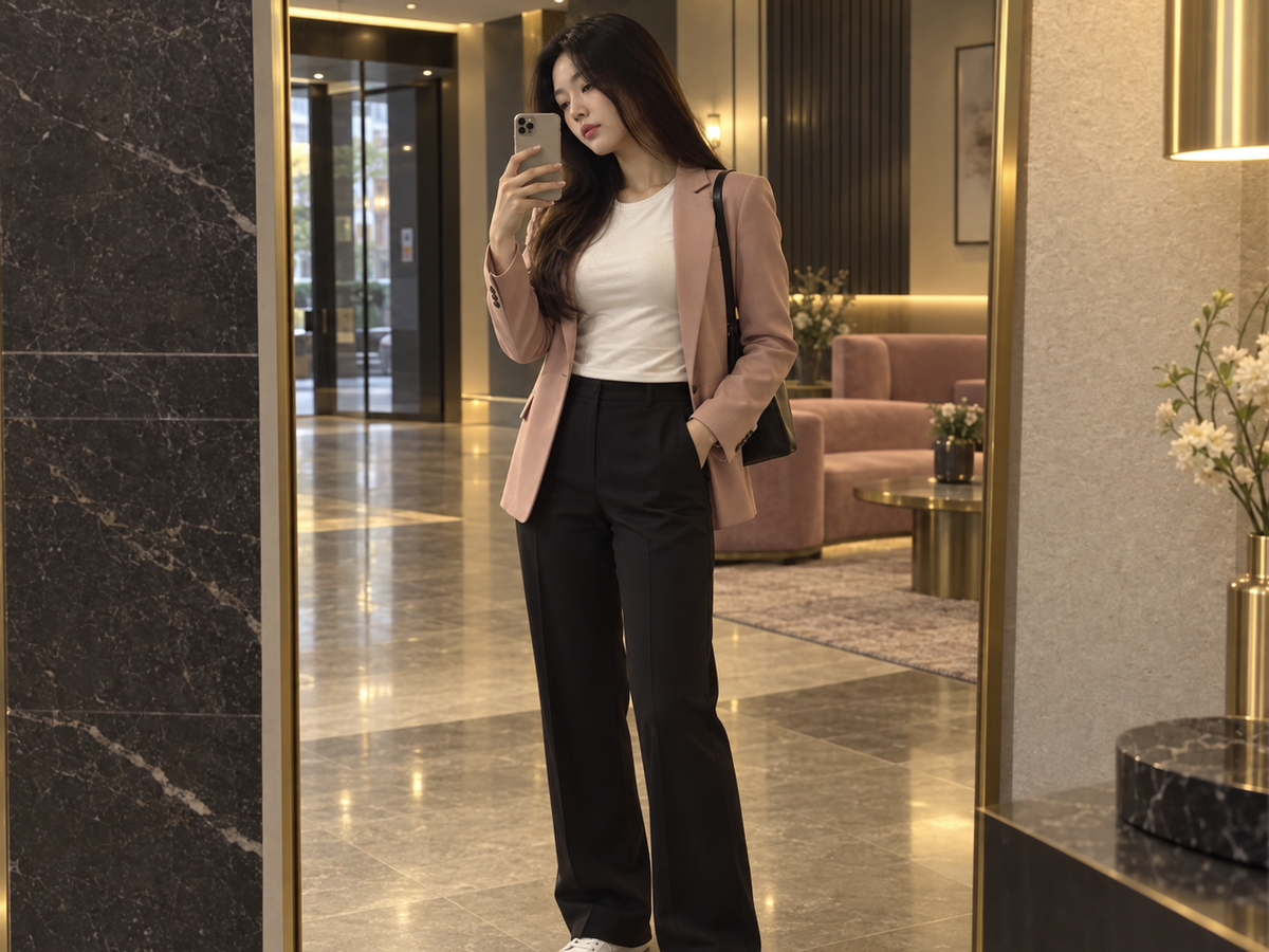 안양 방문 홈케어 일정을 준비하는 젊은 성인 한국 여성 관리사